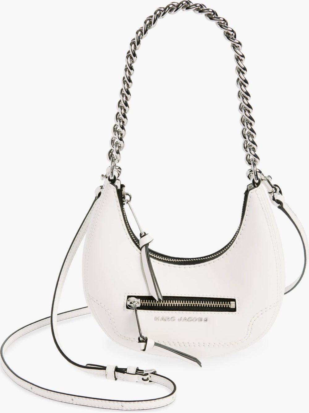 New Marc Jacobs Mini Crescent Crinkle Leather Crossbody Bag